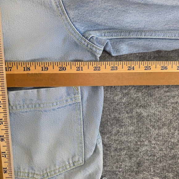 Free People‎ Dillon Jacket Womens Medium Blue Denim Distressed Frayed Raw Hem - Picture 14 of 16